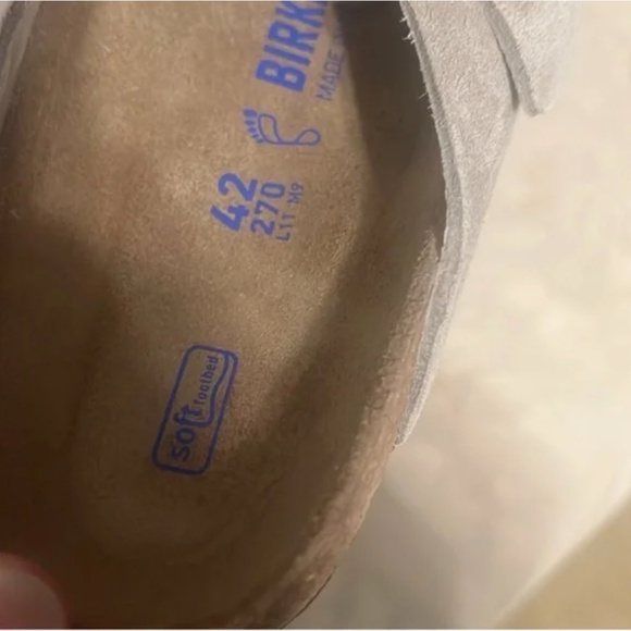 Birkenstock Boston Soft bed size 42 Authentic //NEW suede leather taupe NWT - Picture 4 of 8